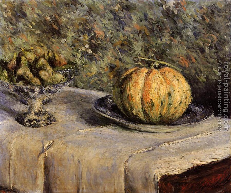 Gustave Caillebotte : Melon and Bowl of Figs Gustave Caillebotte